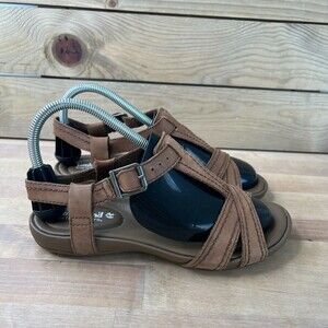 Timberland eathkeeper Women leather buckle strap sandal Size 7W